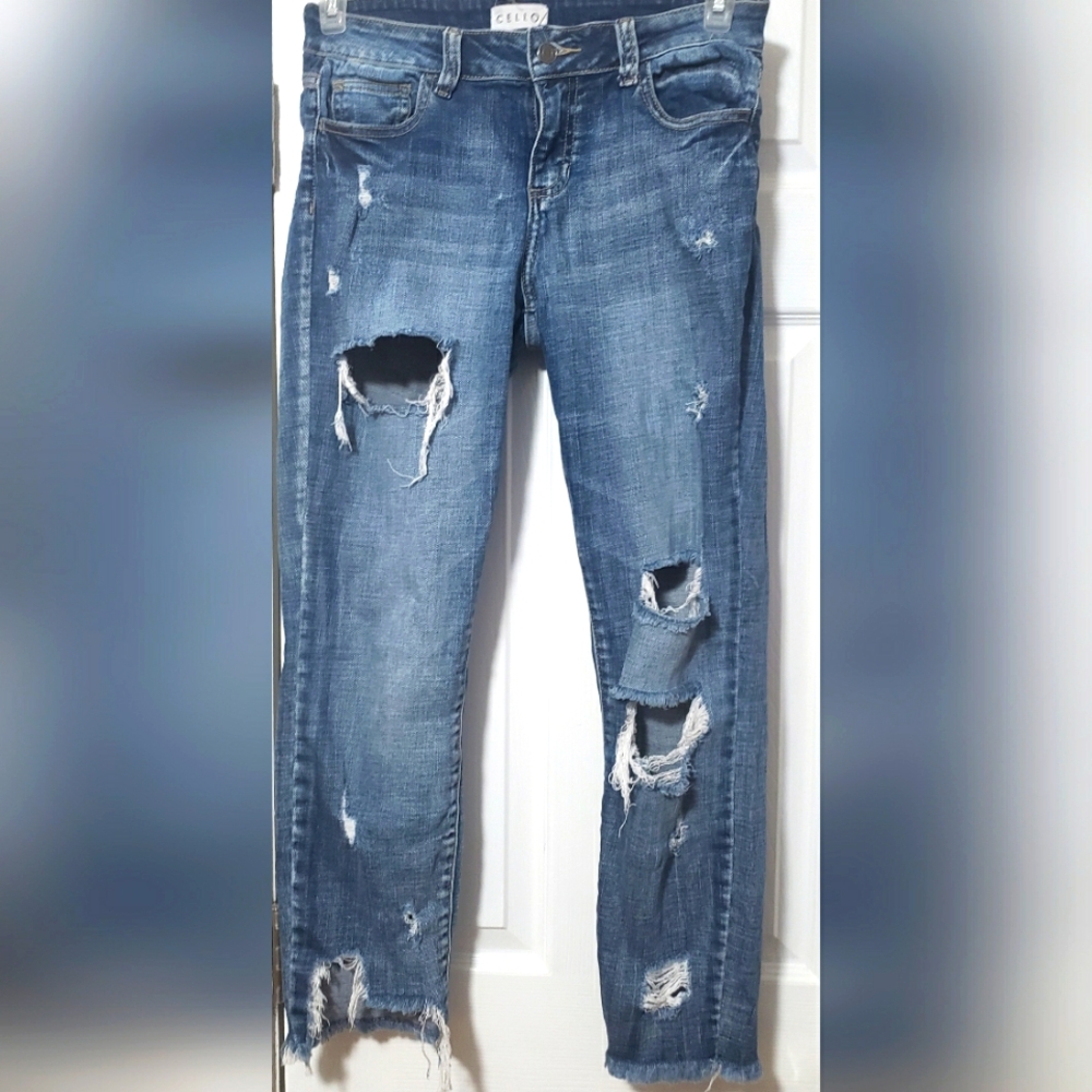 Cello Distressed Blue Boyfriend Jeans
